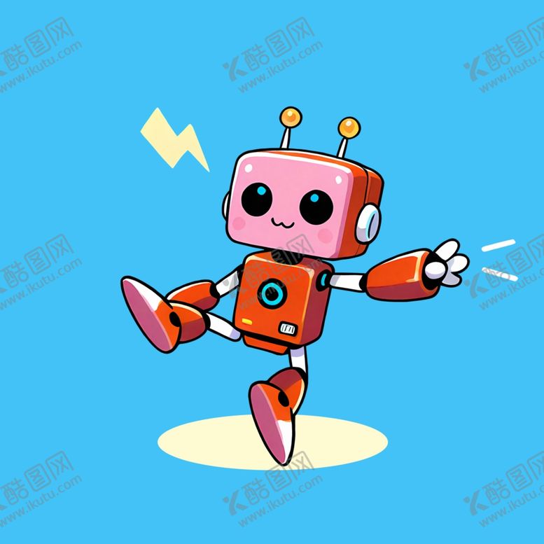 编号：64807103010124485972【酷图网】源文件下载-手绘卡通跳舞机器人