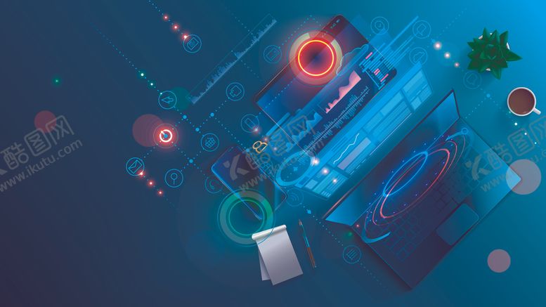 编号：42797210041106098074【酷图网】源文件下载-炫彩科技感插画