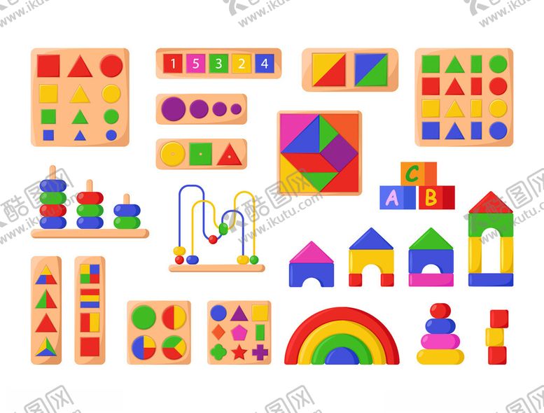 编号：50734811141944275119【酷图网】源文件下载-多彩儿童益智玩具大集合