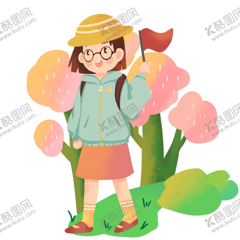 编号：76105809201140335368【酷图网】源文件下载-踏青人物插画