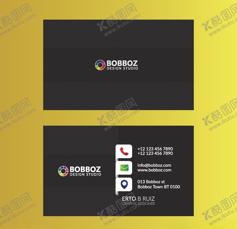 编号：87276409292128394822【酷图网】源文件下载-名片模板炫彩名片蓝色名片简