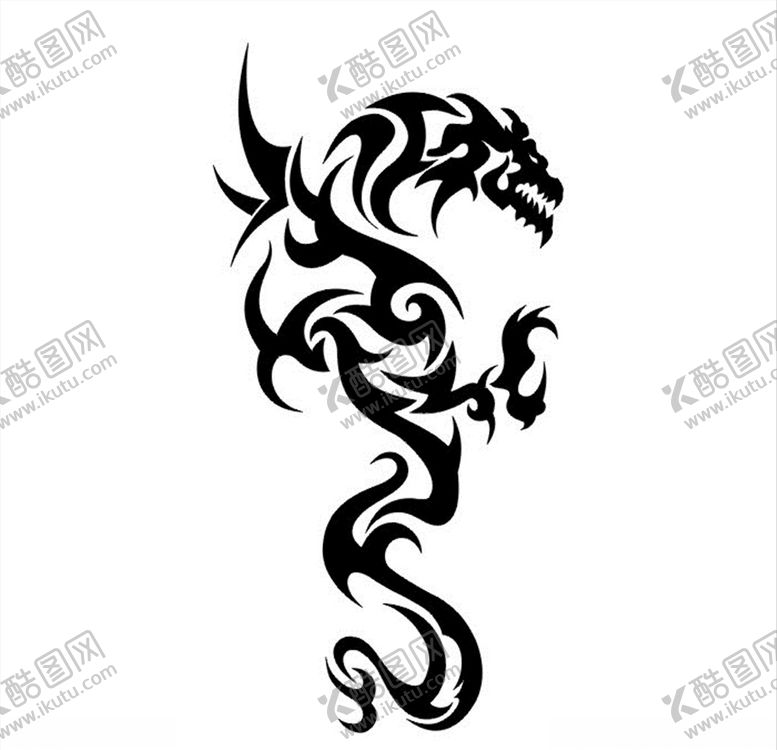 编号：15432709211205209332【酷图网】源文件下载-龙纹身矢量图