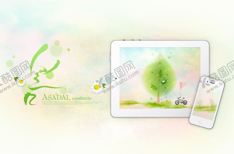 编号：59080010010809305337【酷图网】源文件下载-白色花与手机平板