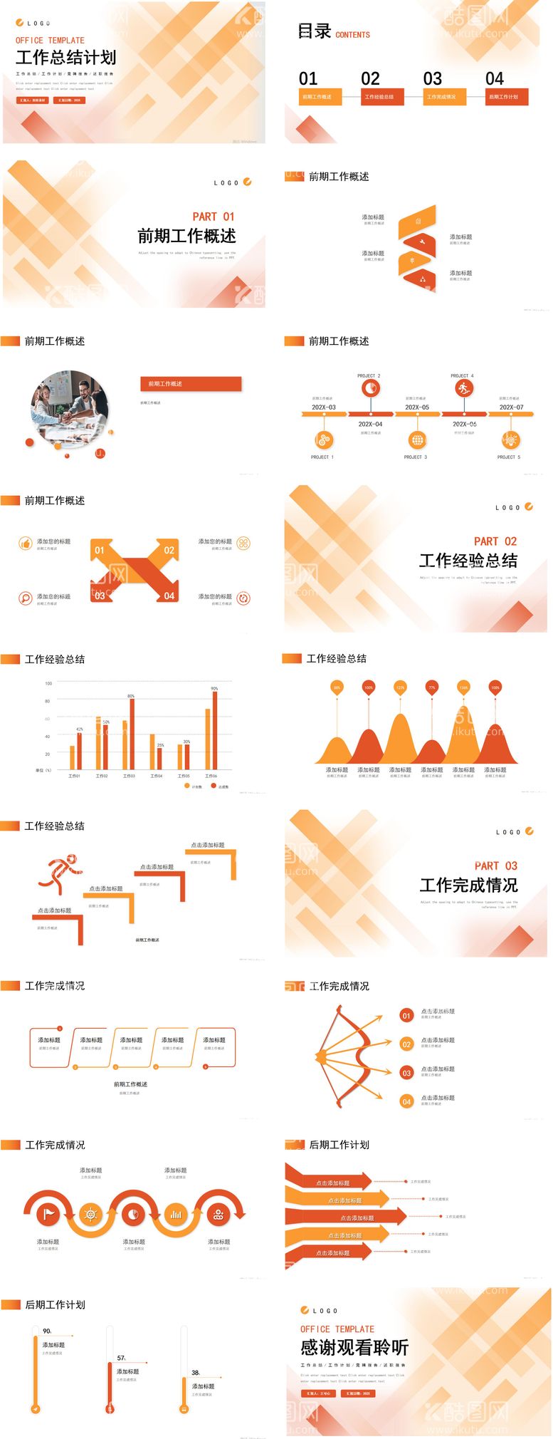 编号：31949112010523351917【酷图网】源文件下载-橘黄色工作总结PPT