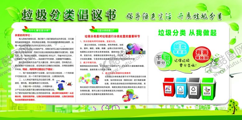 编号：29513010100204264465【酷图网】源文件下载-垃圾分类展板