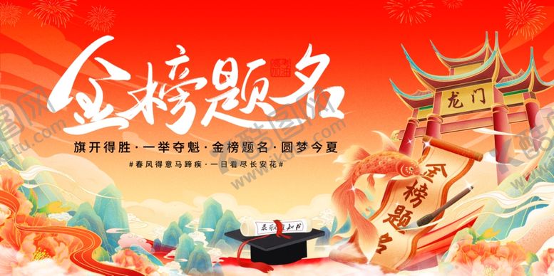 编号：33229206041007467130【酷图网】源文件下载-金榜题名展板