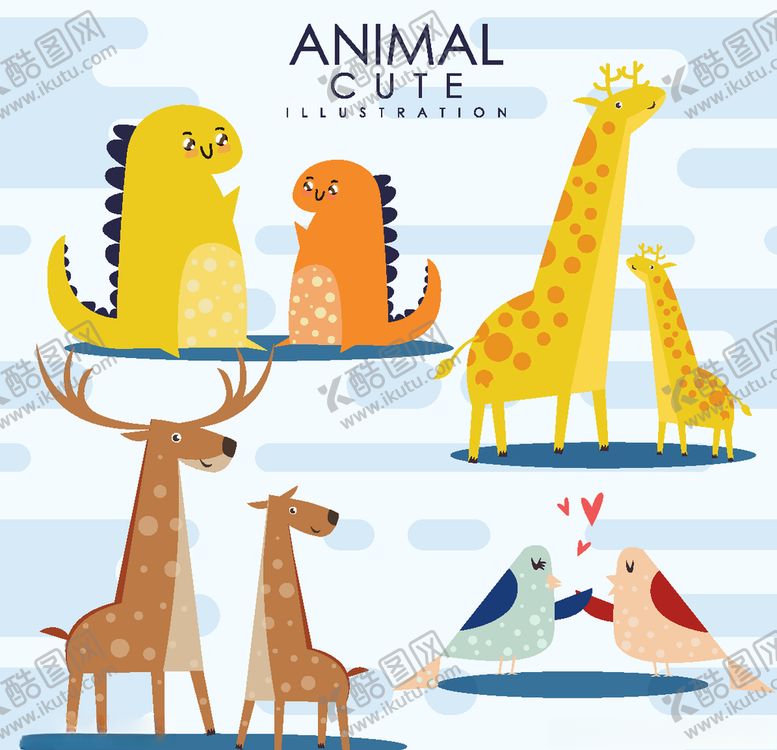 编号：30162509121346116363【酷图网】源文件下载-4对可爱动物设计