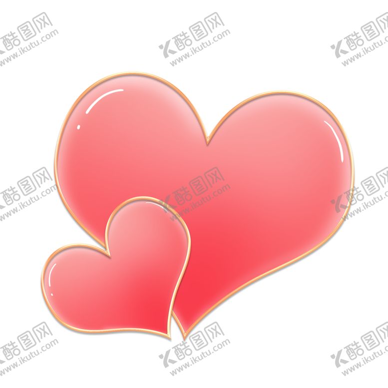 编号：97754702080249148869【酷图网】源文件下载-情人节感恩节立体金边红色爱心