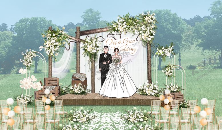 编号：43297207120914093548【酷图网】源文件下载-草坪婚礼效果图