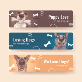 狗狗主题横幅设计