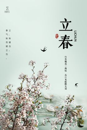 立春单页天海报分朋友圈分手机海报