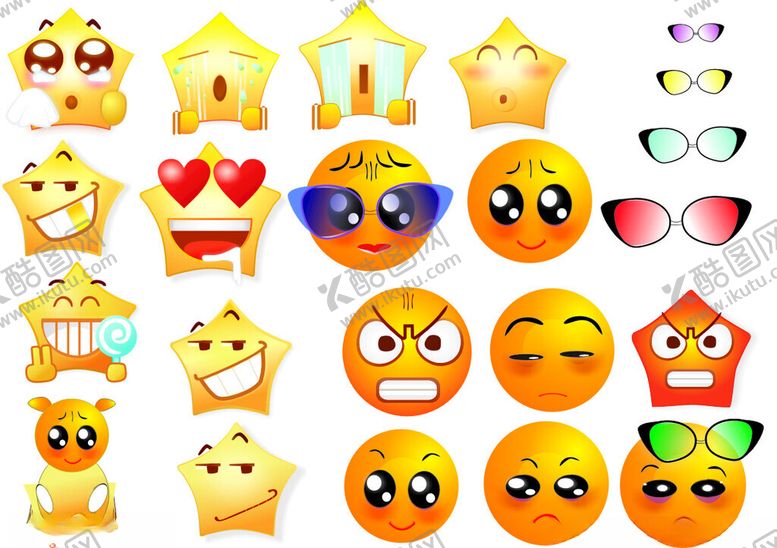 编号：71222704250620006548【酷图网】源文件下载-多彩表情图标集合
