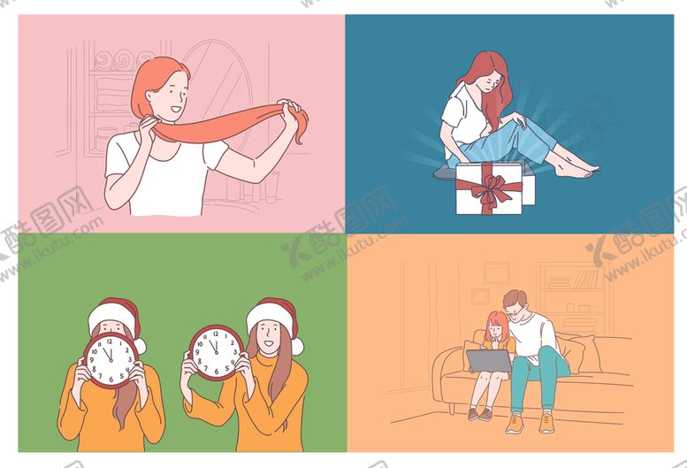 编号：98559010022321131663【酷图网】源文件下载-日常情感瞬间插画集