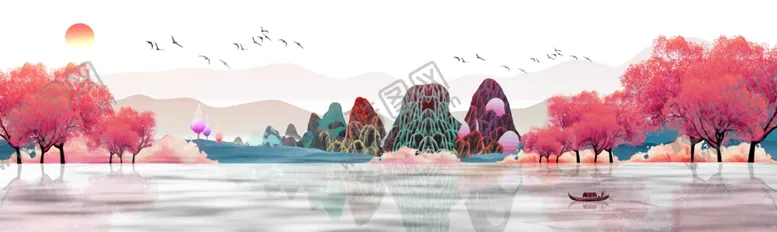 编号：74985106281408339159【酷图网】源文件下载-新中式装饰床头挂画