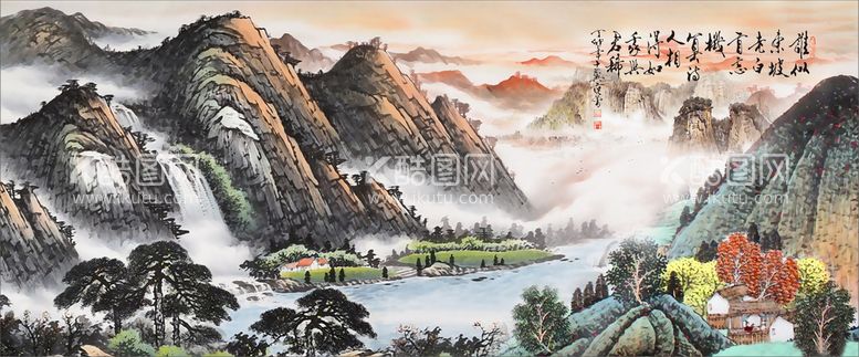 编号：05394809210540021275【酷图网】源文件下载-水墨山水背景