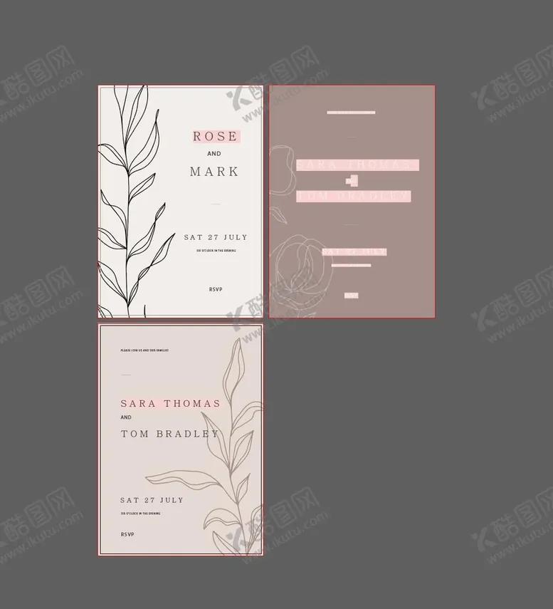 编号：89045109191834373792【酷图网】源文件下载-婚礼请柬封面
