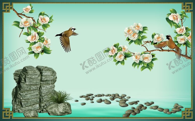 编号：31250210091501286109【酷图网】源文件下载-新中式花鸟轻奢地毯