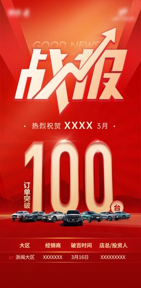 红色战报喜报海报