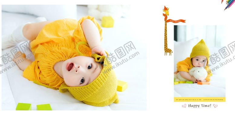 编号：90596310281154065815【酷图网】源文件下载-简约日系风格儿童生日相册模板