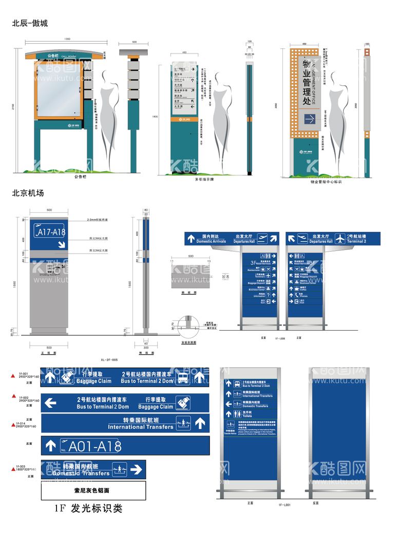 编号：79585912041007212100【酷图网】源文件下载-标识标牌园区引导索引指示牌立牌