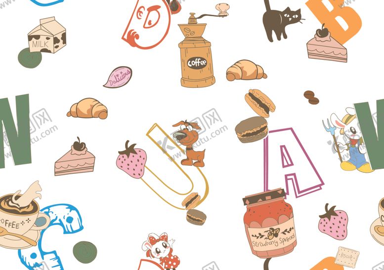 编号：20715410292132206432【酷图网】源文件下载-卡通字母