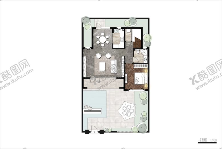 编号：37923909182237432303【酷图网】源文件下载-彩色平面户型图彩平
