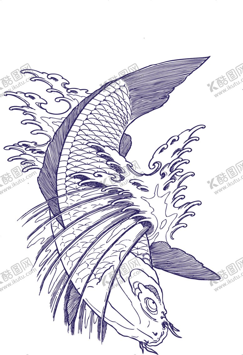 编号：39192905050113076819【酷图网】源文件下载-传统鲤鱼图案