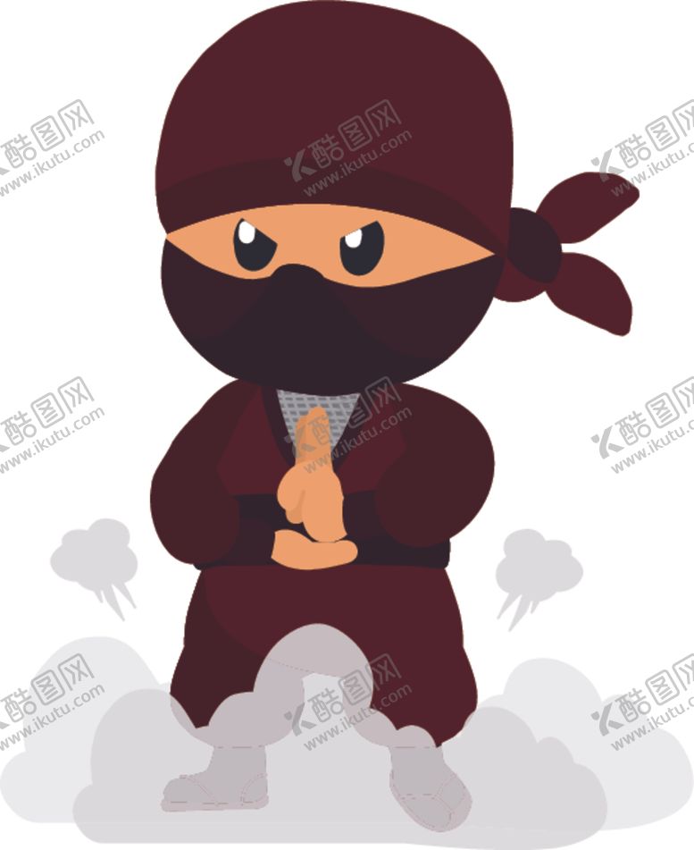 卡通忍者矢量术人物