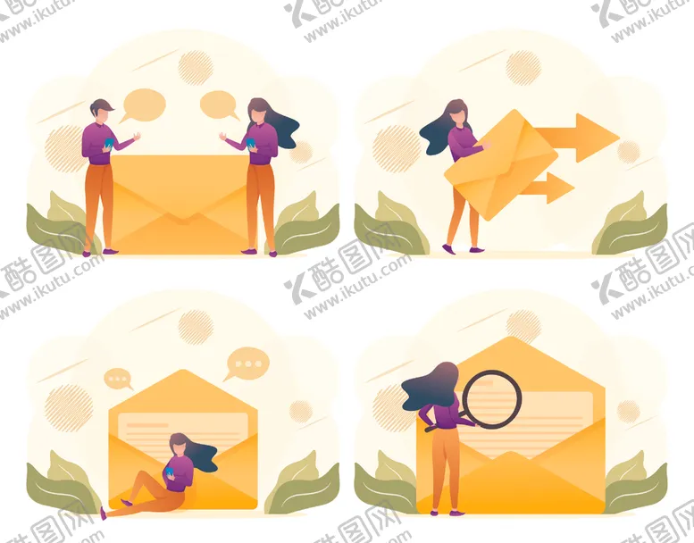 编号：80146907020547359200【酷图网】源文件下载-邮件相关创意插画场景