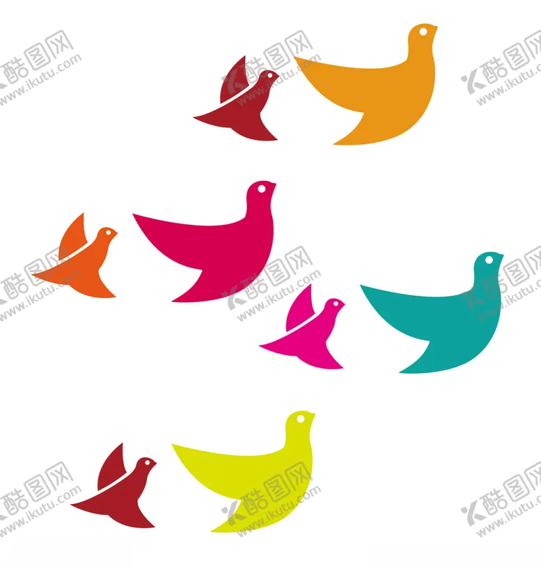 编号：82418207041441314161【酷图网】源文件下载-卡通小鸟插画剪影