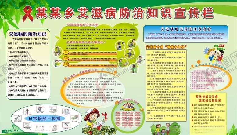 编号：89142305031428064310【酷图网】源文件下载-艾滋病防治知识宣传栏
