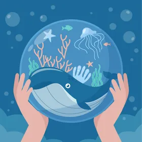 海洋背景大底世界宣传图卡通