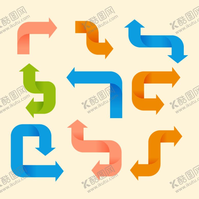 编号：21425112112211092464【酷图网】源文件下载-流程指向方向