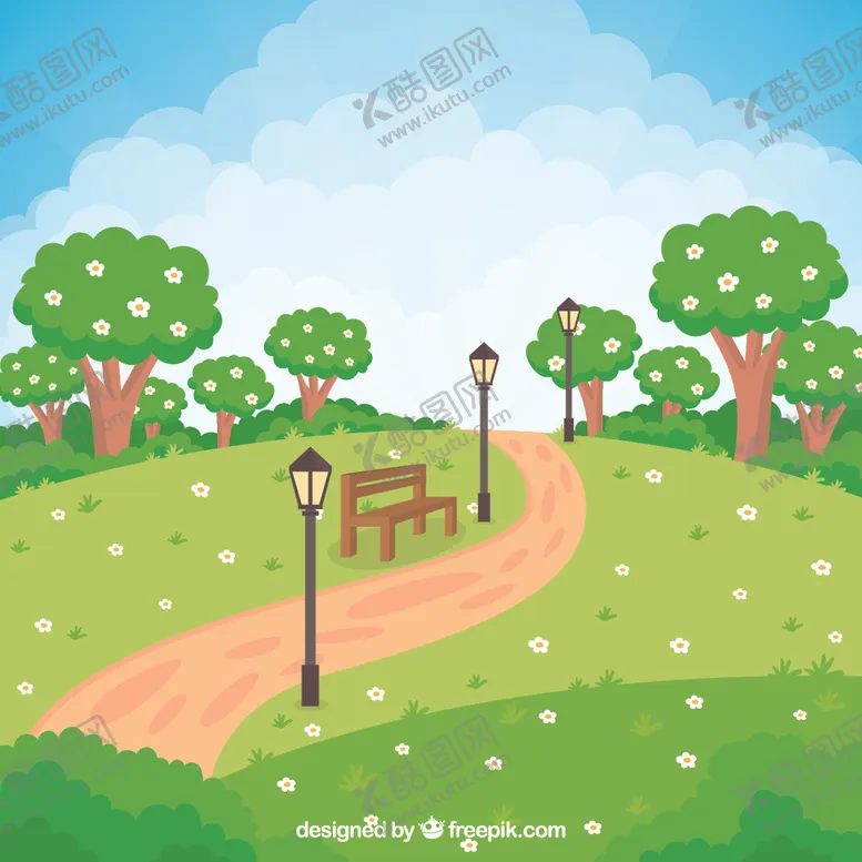 编号：24381303260723214160【酷图网】源文件下载-夏季公园风景