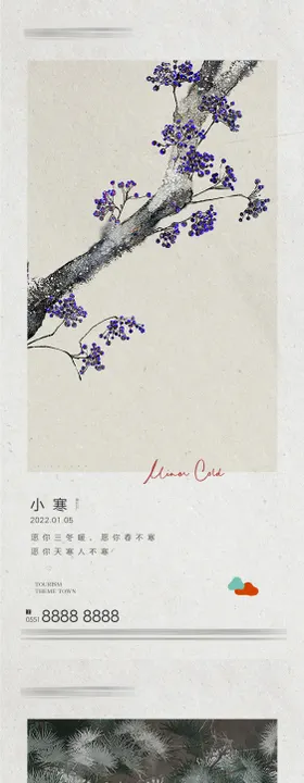 小寒大寒插画风系列海报