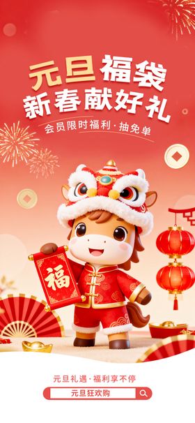 元旦APP开屏营销活动海报