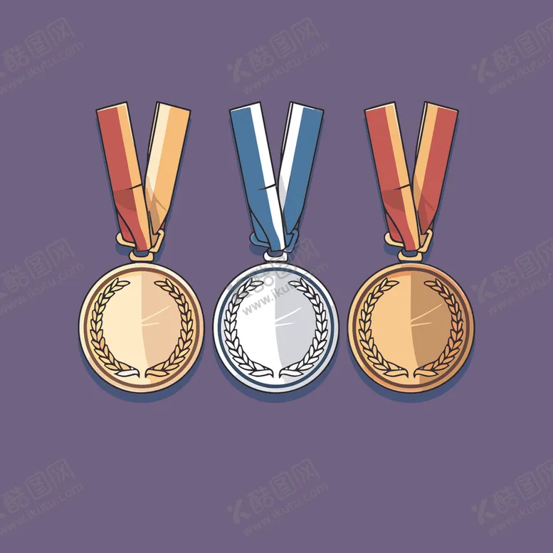 编号：26702502050025104740【酷图网】源文件下载-金银铜奖牌卡通绘画儿童插画