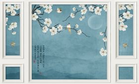 浮雕花花藤背景墙