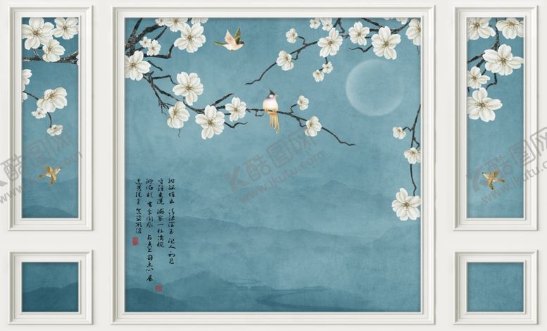 编号：90397309170742294931【酷图网】源文件下载-浮雕花花藤背景墙