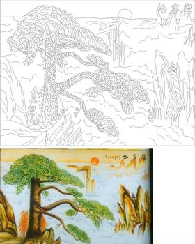 迎客松雕刻图