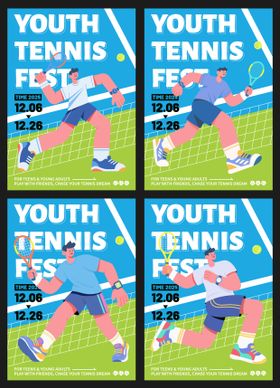 网球运动系列海报