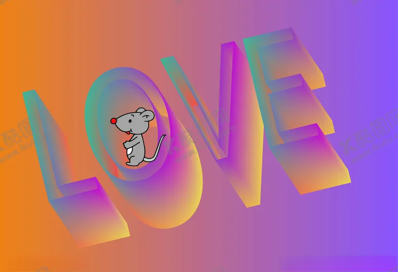编号：50608404192113075367【酷图网】源文件下载-3D字母LOVE
