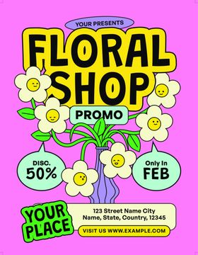 花卉店促销海报