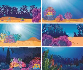 海底世界风景插画