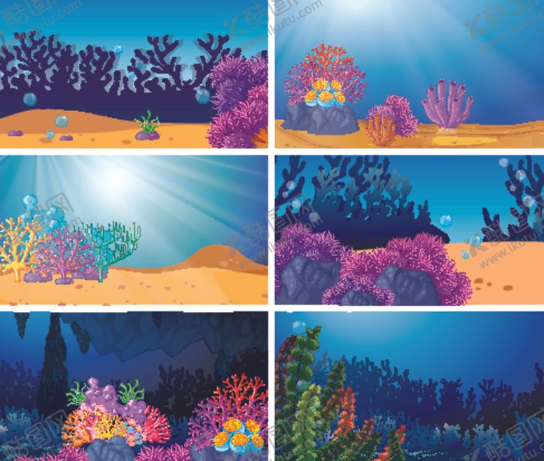 编号：97553511021034033078【酷图网】源文件下载-海底世界风景插画