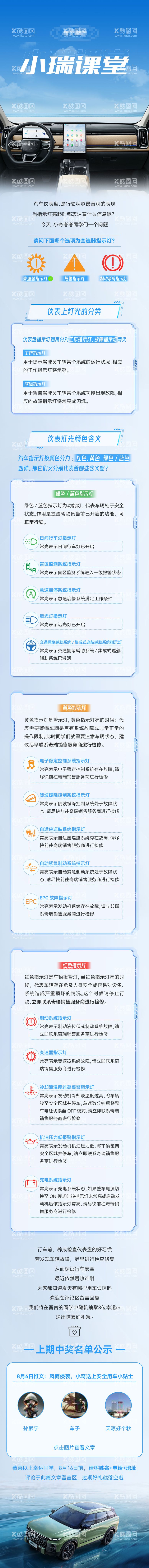 编号：35923611291904274344【酷图网】源文件下载-知识课堂汽车指示灯长图