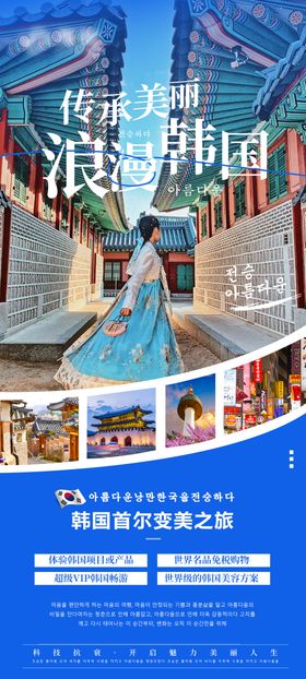 医美韩国旅游宣传海报