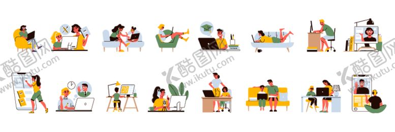 编号：17457112152349273736【酷图网】源文件下载-上网课插画