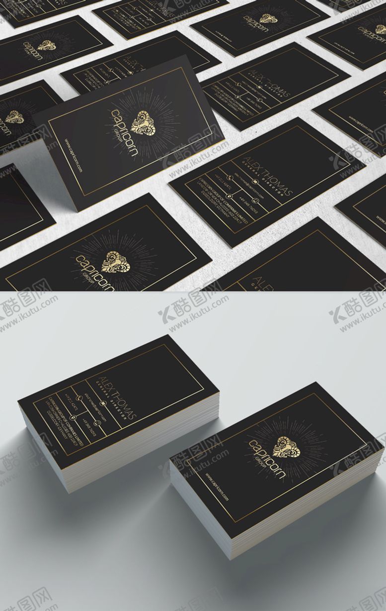 编号：80082309221345086741【酷图网】源文件下载-黑色商务名片模板