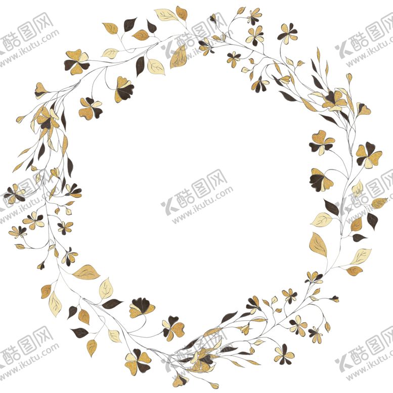 编号：75457909201127202165【酷图网】源文件下载-简约手绘花环